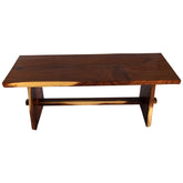 Marietta Handcrafted Suar Wood Single Slab Live Edge Dining Table